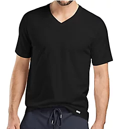 Living Short Sleeve V-Neck Shirt BLK S