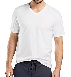 Living Short Sleeve V-Neck Shirt WHT L