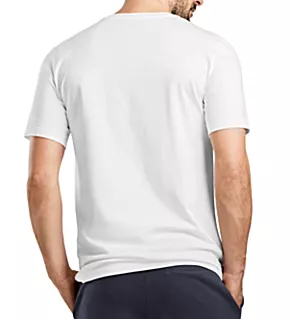 Living Short Sleeve V-Neck Shirt WHT L