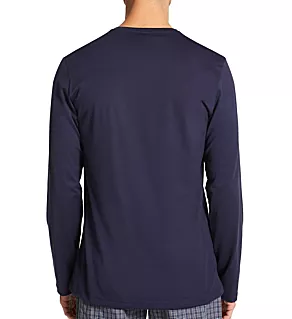 Night and Day Jersey Knit Long Sleeve T-Shirt Black Iris S