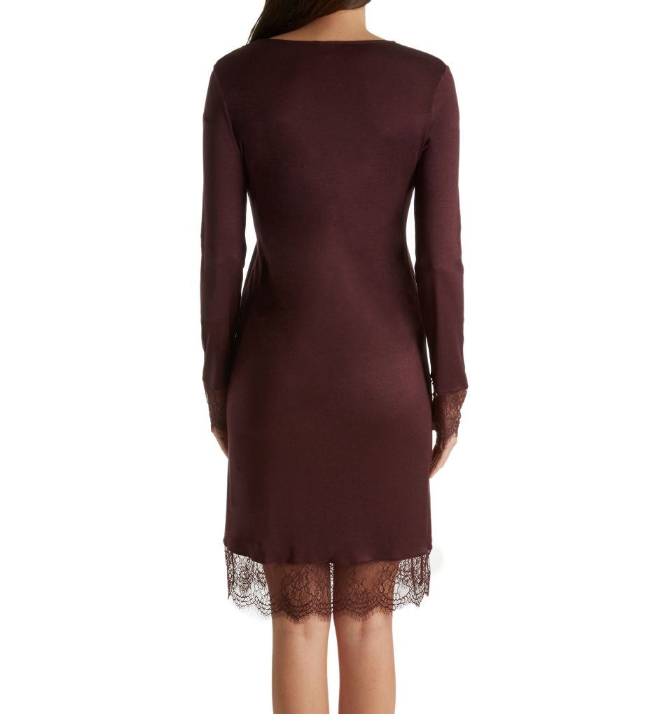 Estelle Long Sleeve Lace Trim Gown