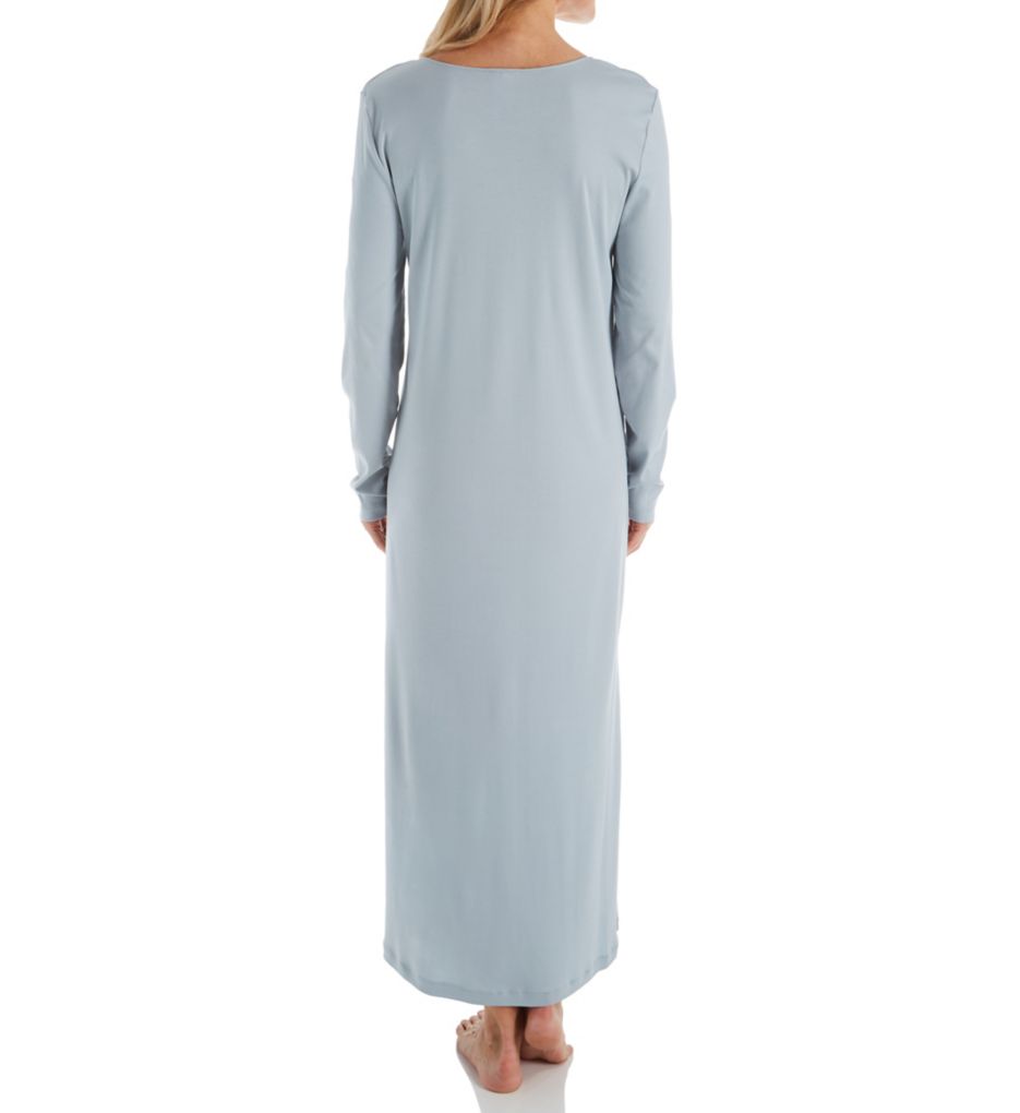 Adina Embroidered Neck Long Sleeve Sleep Gown-bs