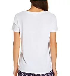 Sleep & Lounge Short Sleeve V-Neck Shirt White XS