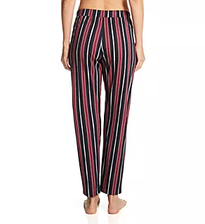 Sleep & Lounge Printed Knit Long Pant Marsala Stripe L