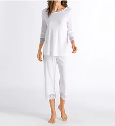 Moments Crop Pajama Set White XS