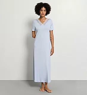 Moments Short Sleeve Long Gown Blue Dove XL