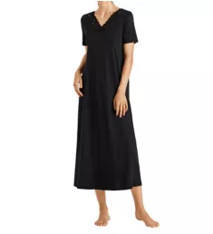 Moments Short Sleeve Long Gown Black XS