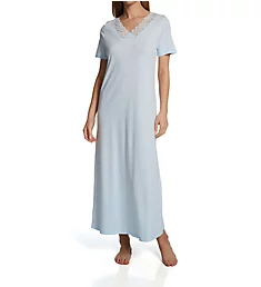 Moments Short Sleeve Long Gown Cool Blue S