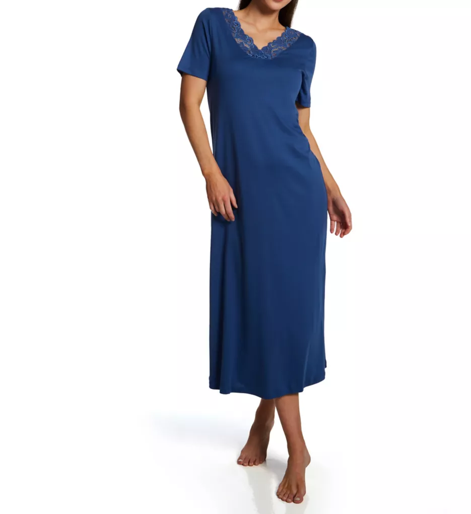 Moments Short Sleeve Long Gown True Navy XS