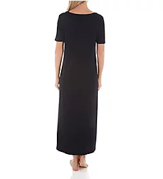 Moments Short Sleeve Long Gown Black XS