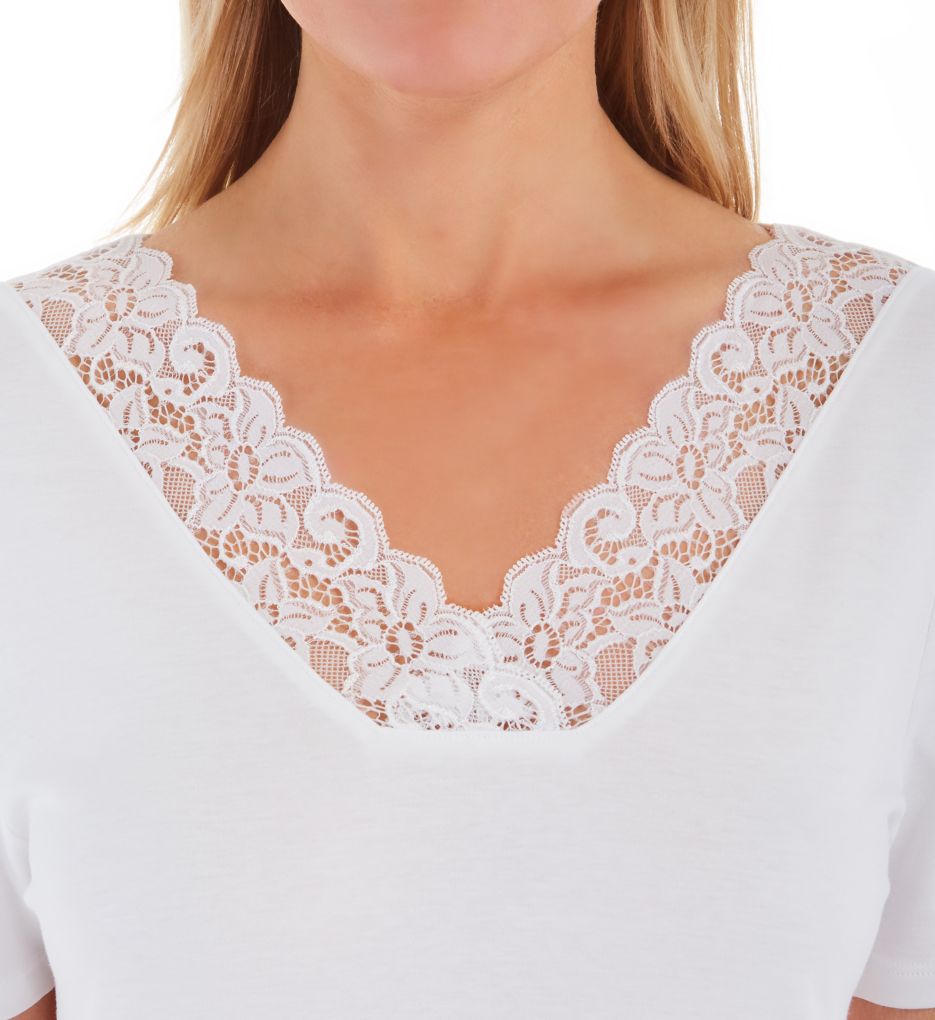 Hanro Moments Short Sleeve Long Gown 77933 - Image 3