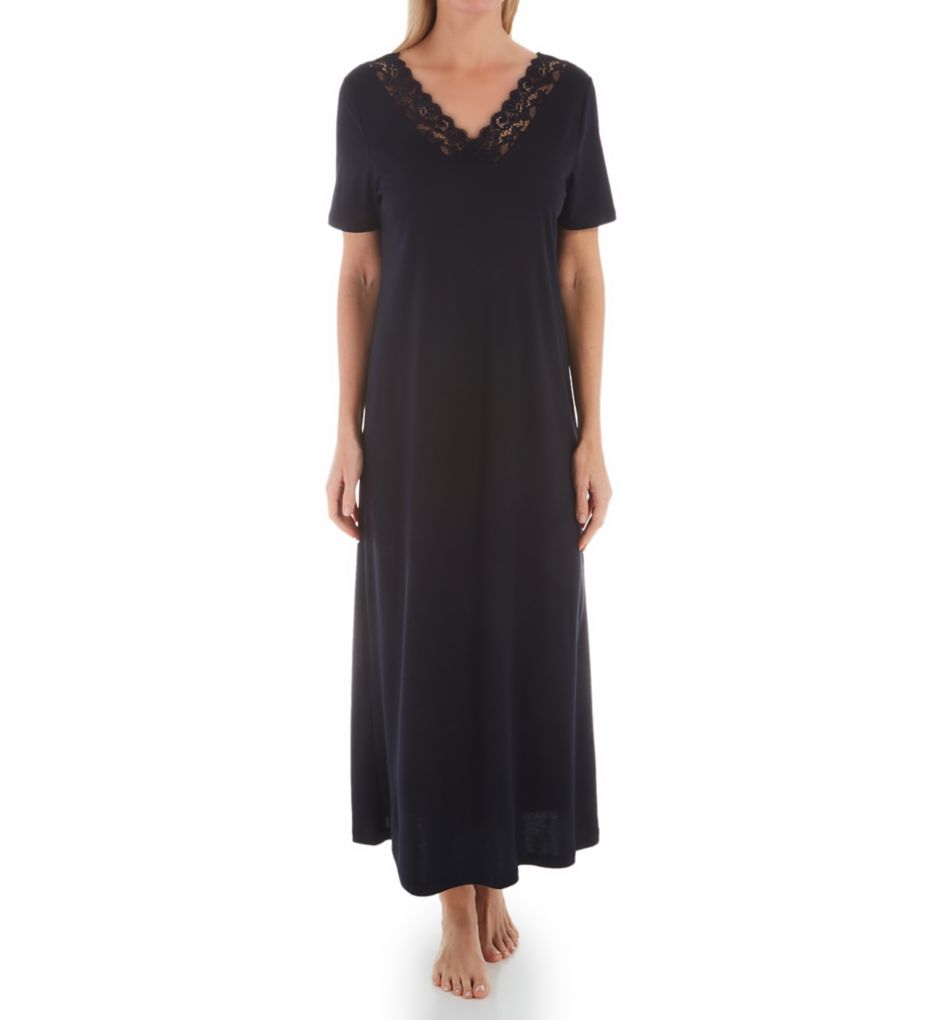 Hanro Moments Short Sleeve Long Gown 77933 - Image 1