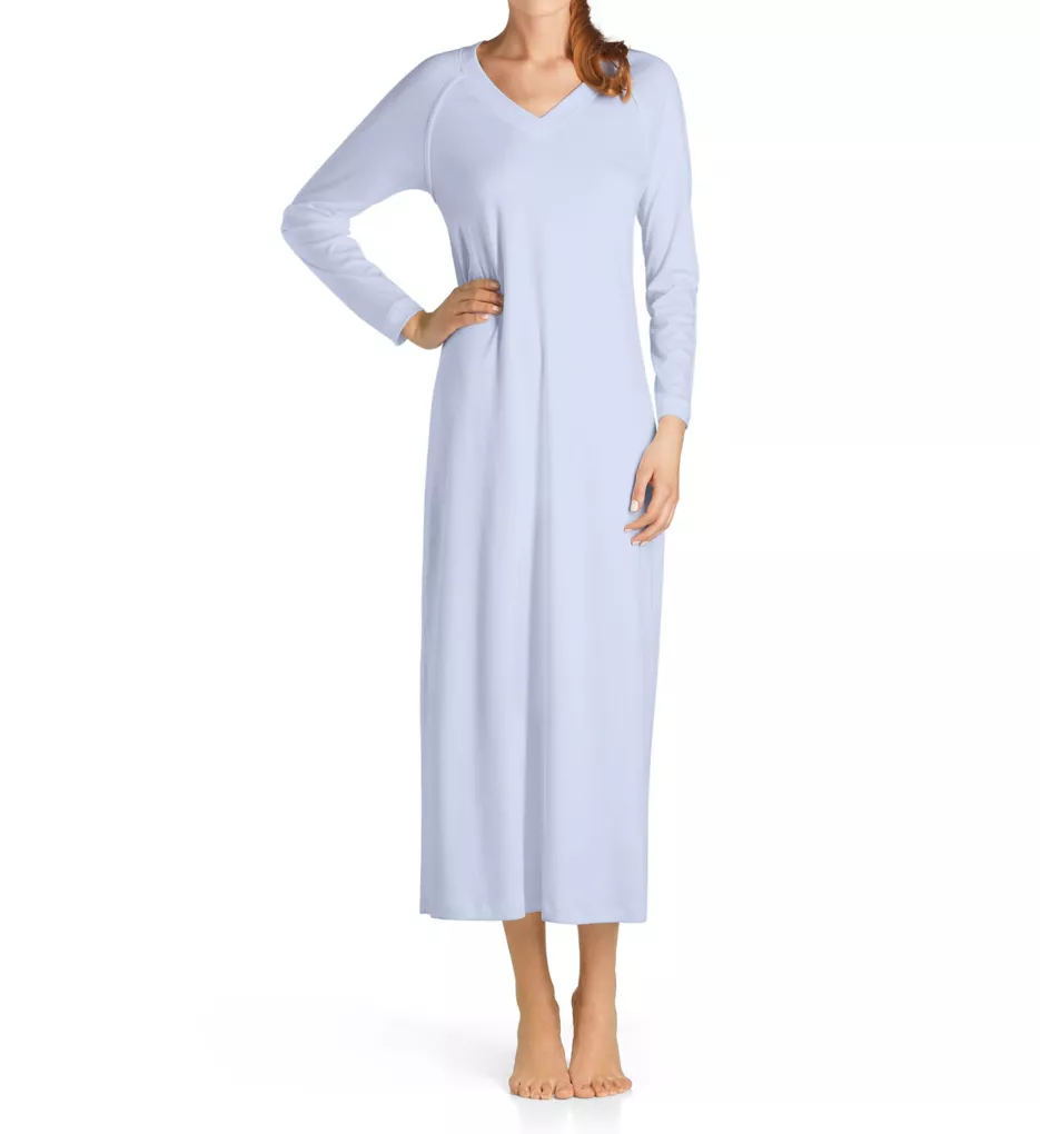 Pure Essence Long Sleeve Long Gown Blue Glow XS