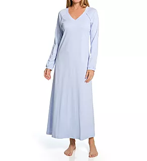 Pure Essence Cotton V-Neck Nightgown Blue Glow XS