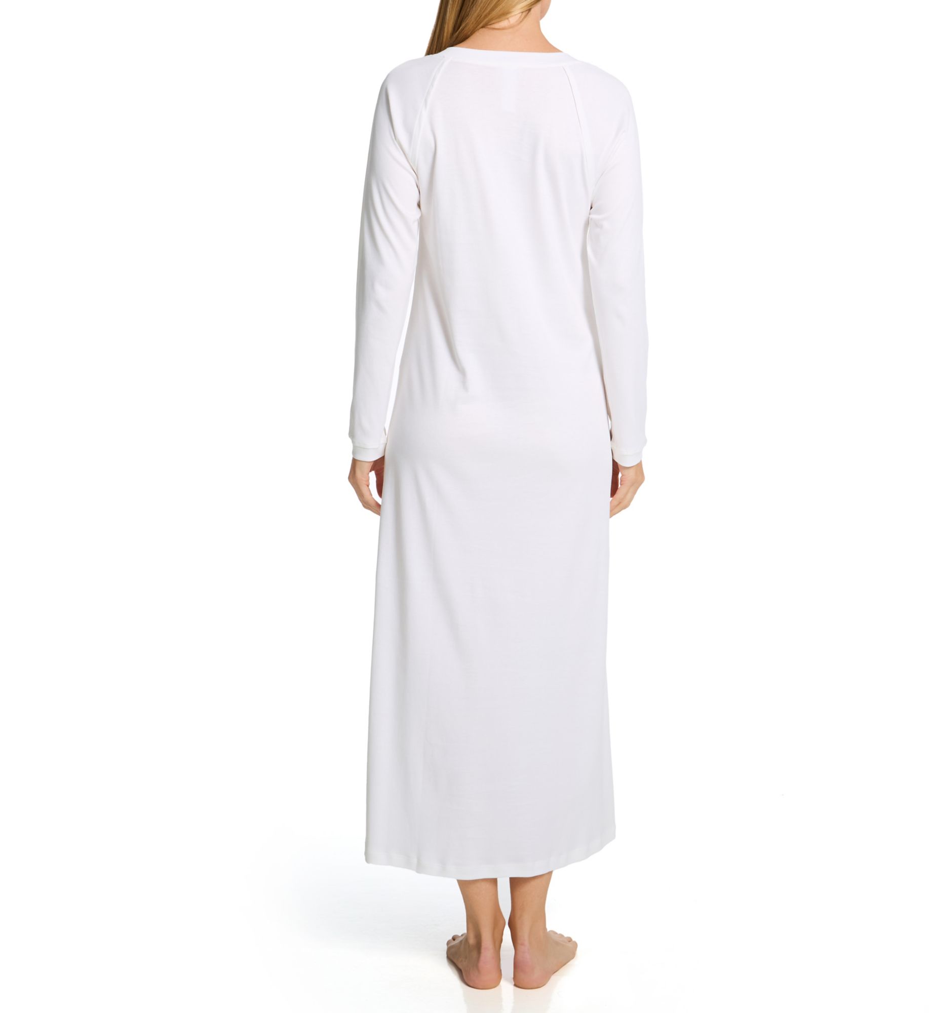 Hanro Pure Essence Cotton V-Neck Nightgown Off White L  - Image 2