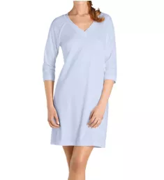 Pure Essence 3/4 Sleeve V Neck Sleep Gown Blue Glow XS