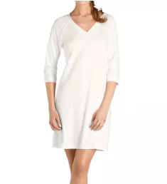 Pure Essence 3/4 Sleeve V Neck Sleep Gown Off White XS