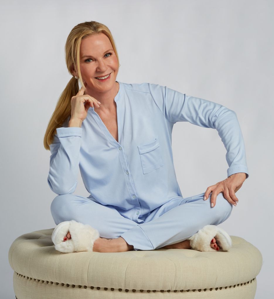 Shop Hanro Champagne Long-Sleeve Pajama Set