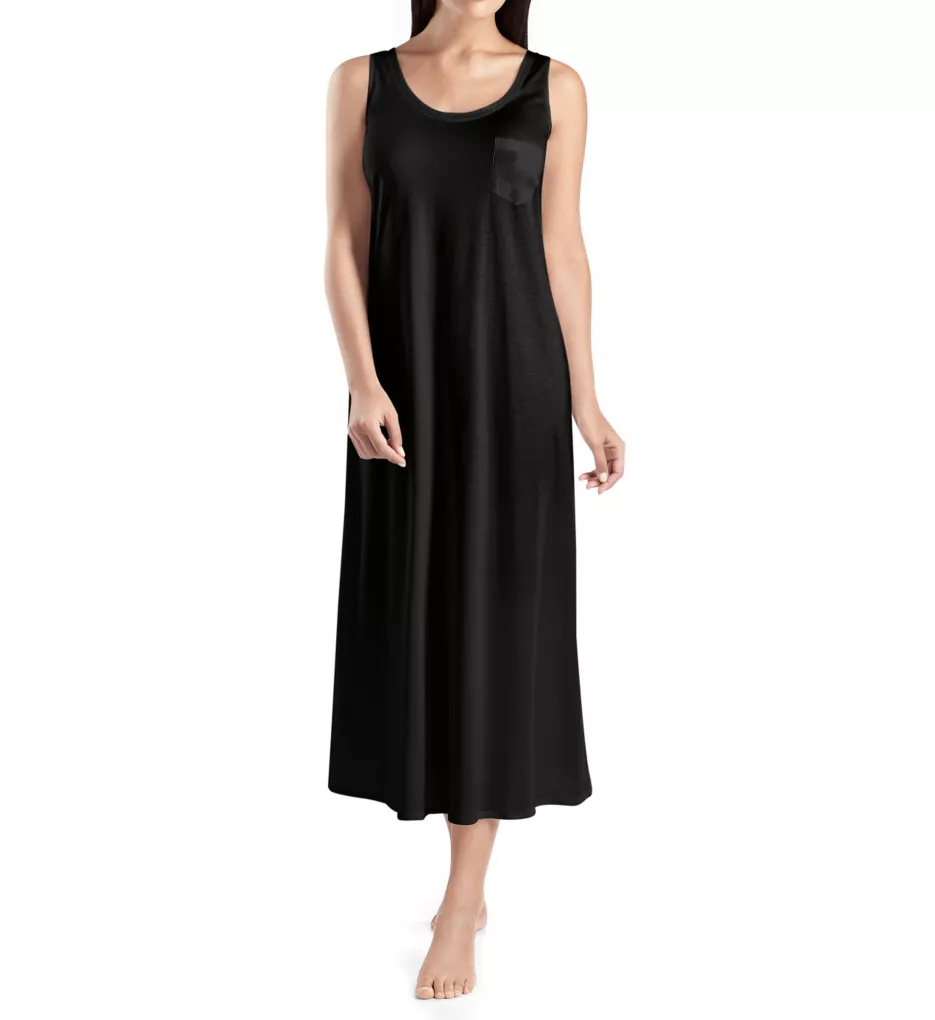 Cotton Deluxe Long Tank Gown Black XS