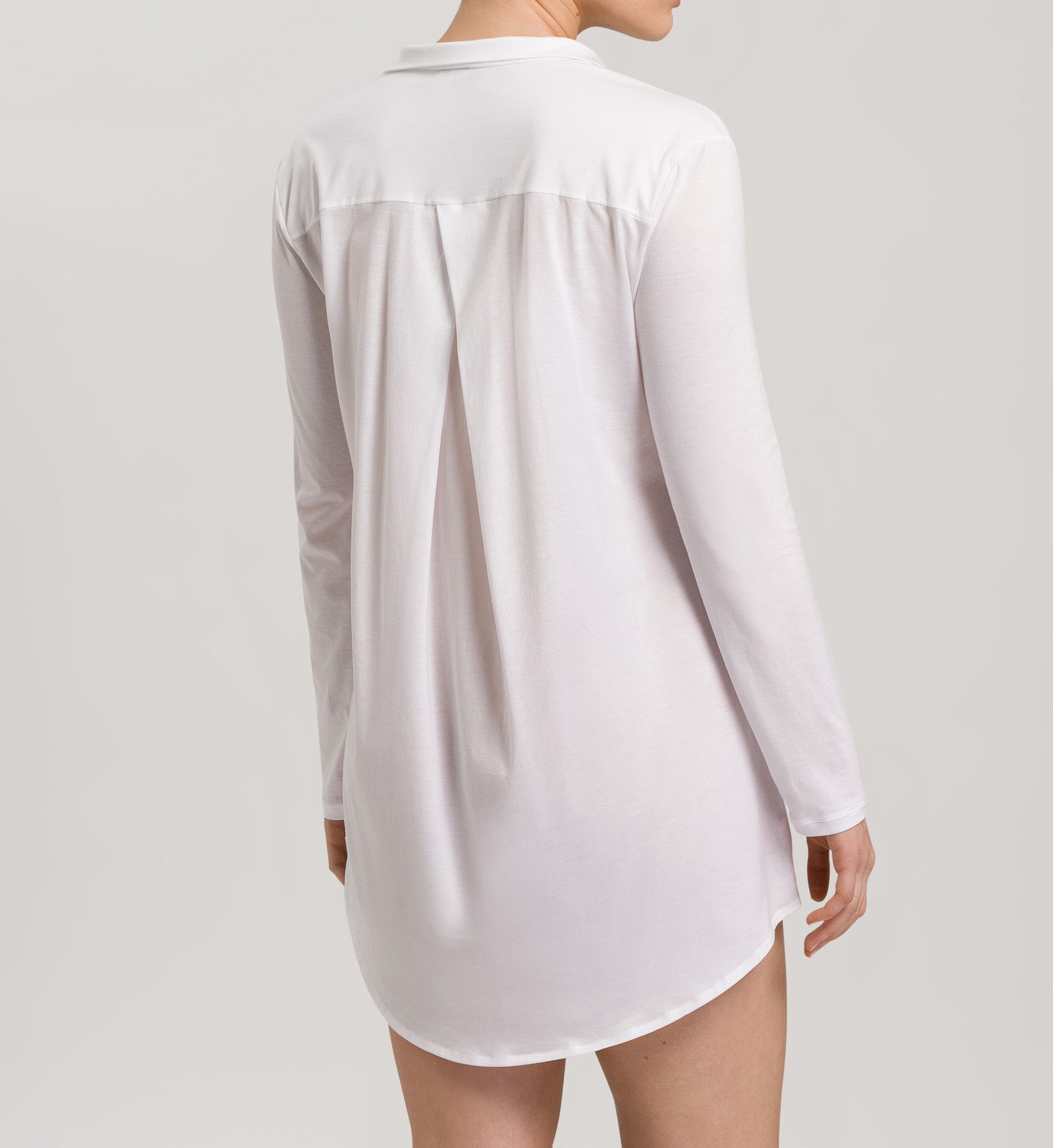 Hanro Cotton Deluxe Long Sleeve Boyfriend Sleepshirt 77958 - Image 2