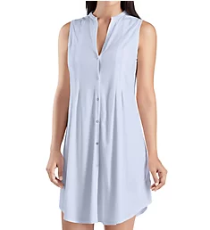 Cotton Deluxe Button Front Tank Gown Blue Glow M
