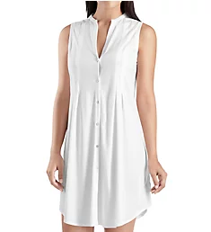 Cotton Deluxe Button Front Tank Gown White XL