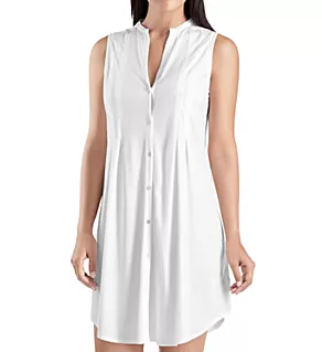 Cotton Deluxe Button Front Tank Gown White XS
