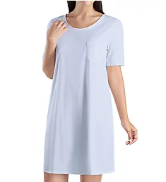Cotton Deluxe Short Sleeve Big Shirt Blue Glow XS
