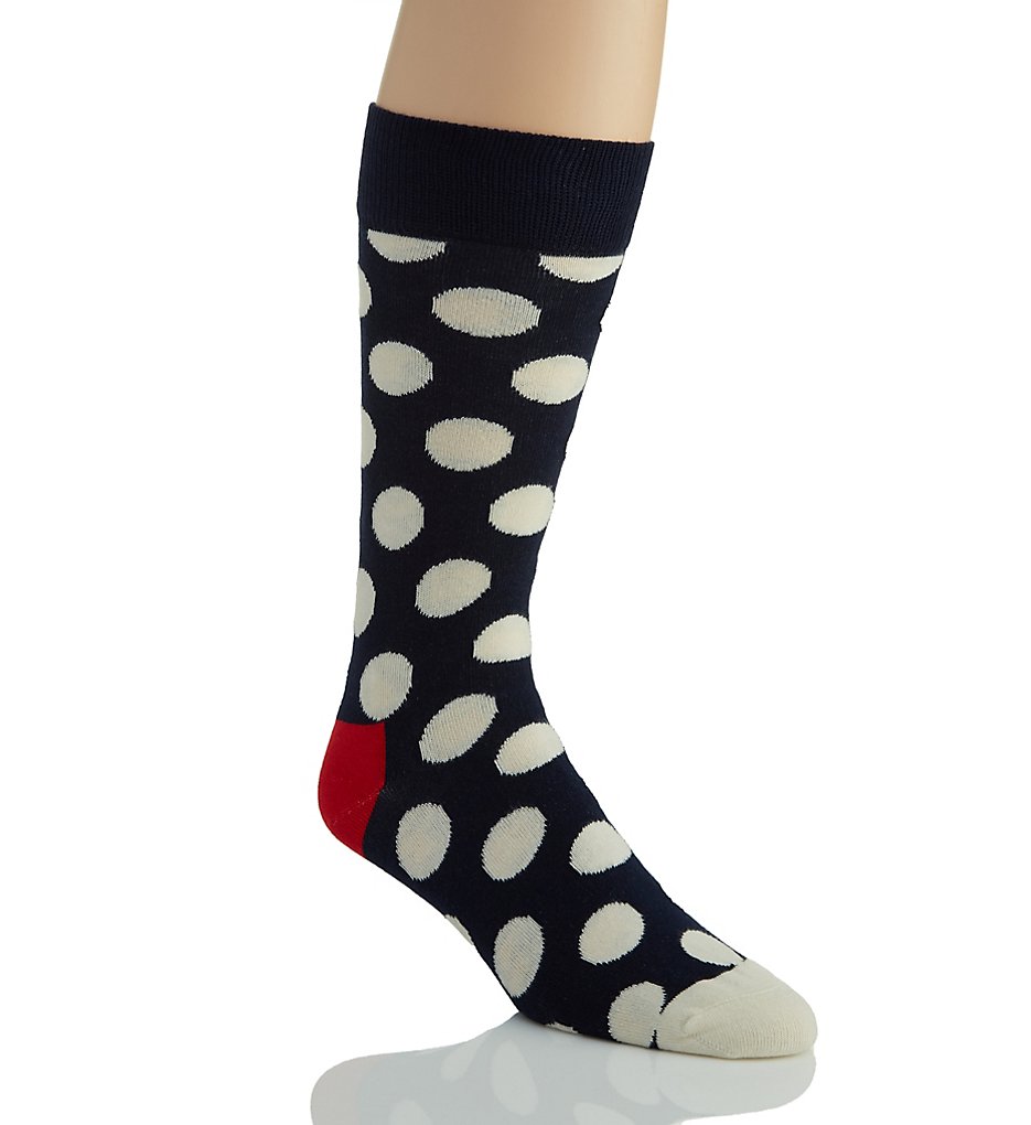 Happy Socks BD01-608 Big Dot Combed Cotton Crew Sock (Navy/Red/White 10-13)