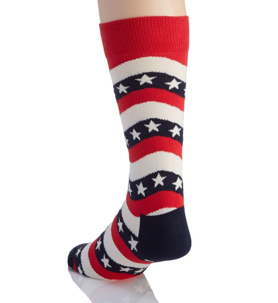 Wavy Stripe Combed Cotton Crew Sock