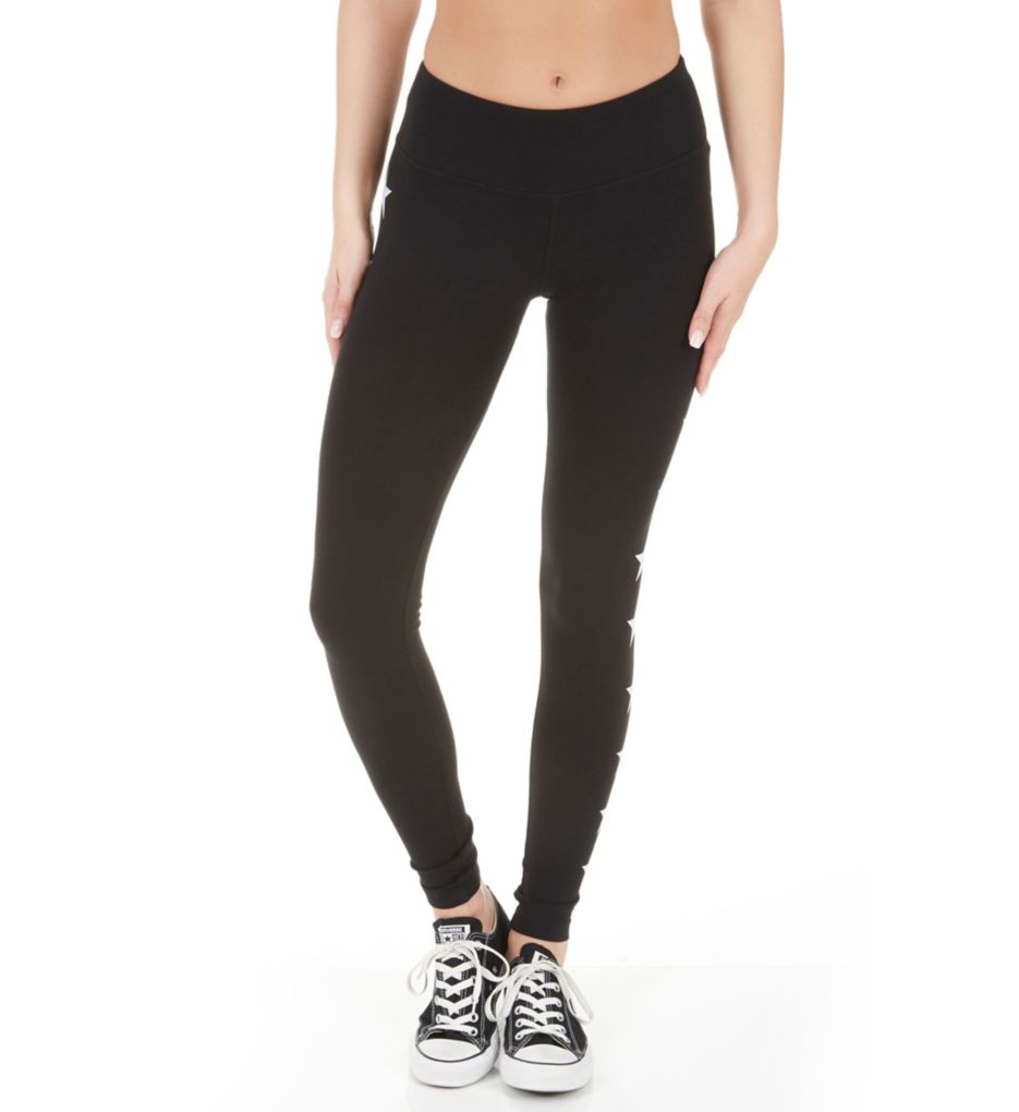 Flat Waist All Star Print Ankle Legging-fs