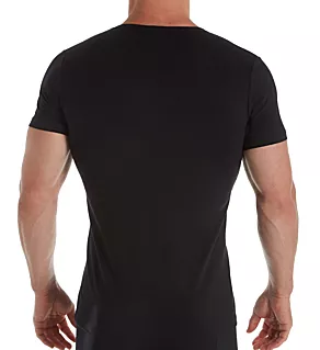 Classic Cotton Blend V-Neck T-Shirt Black L