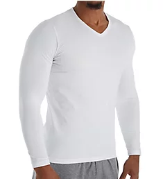 Classic Long Sleeve V-Neck T-Shirt White S