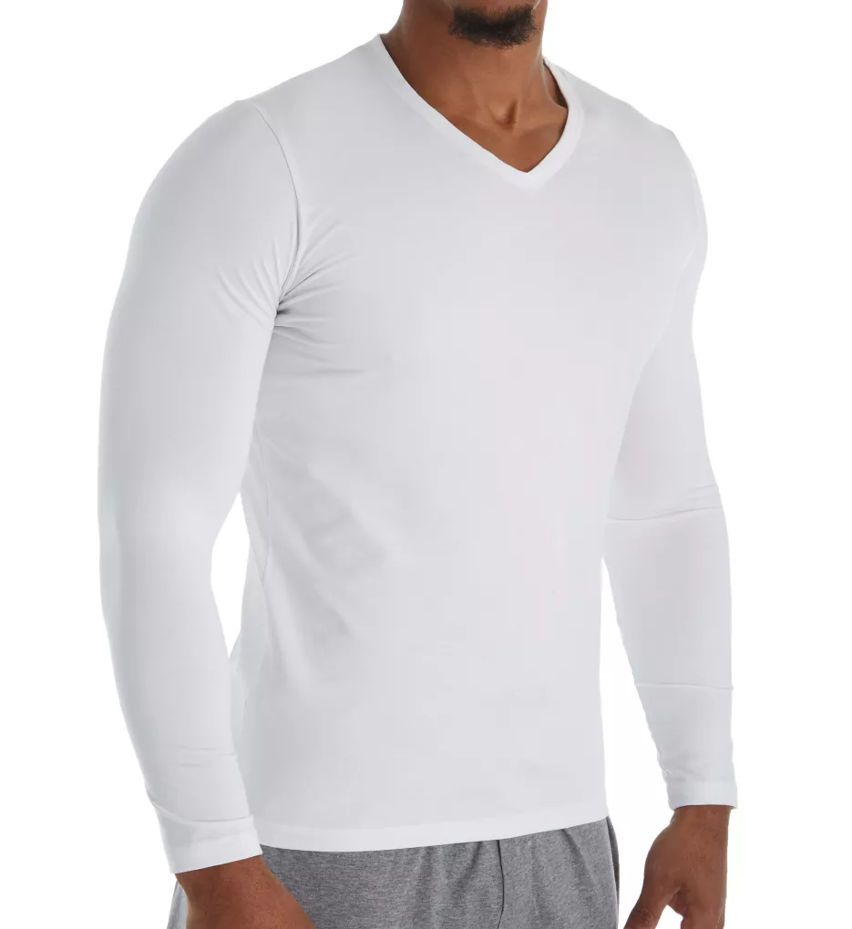 Classic Long Sleeve V-Neck T-Shirt White S