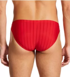 Chic Sheer Striped Micro Brief RED S