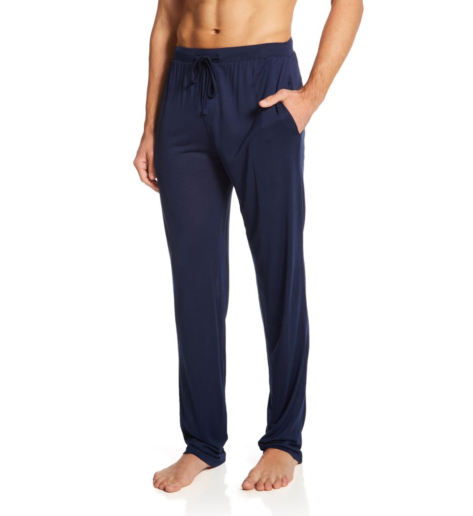 High-quality lounge pant with woven waistband, Blue / White