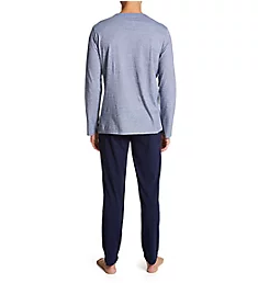 Cotton Comfort Long Sleeve Pajama Set Navy S