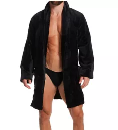 Nice Luxe Mid Length Robe Black 2XL