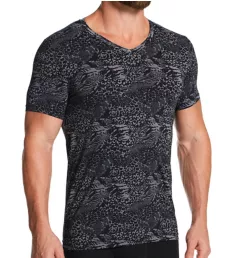 Nairobi Printed V-Neck T-Shirt Black Print S