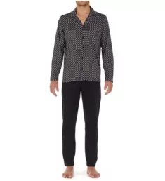 Vince Micro Printed Sleepwear Pant Set Black Print L