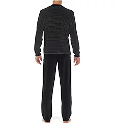 Norman Velvet Lounge Jogging Suit Set Black/White Stripes S