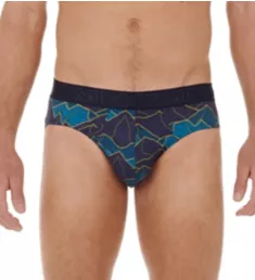 Lino Mini Brief Navy Print S