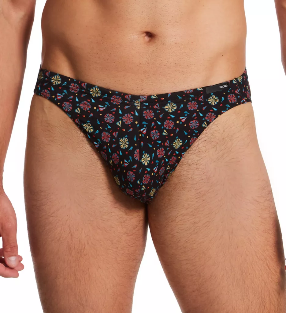 Menorca Abstract Floral Comfort Micro Brief Black S