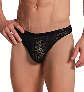Free Cut Lace Temptation Paisley G-String Black 2XL