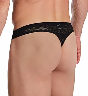 Free Cut Lace Temptation Paisley G-String Black 2XL