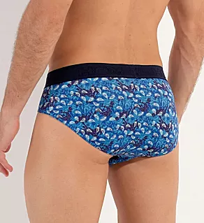 Vibe H01 Supportive Pouch Mini Brief Blue Print S