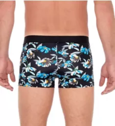 Eden Roc Silky Floral Print Trunks Black Print M