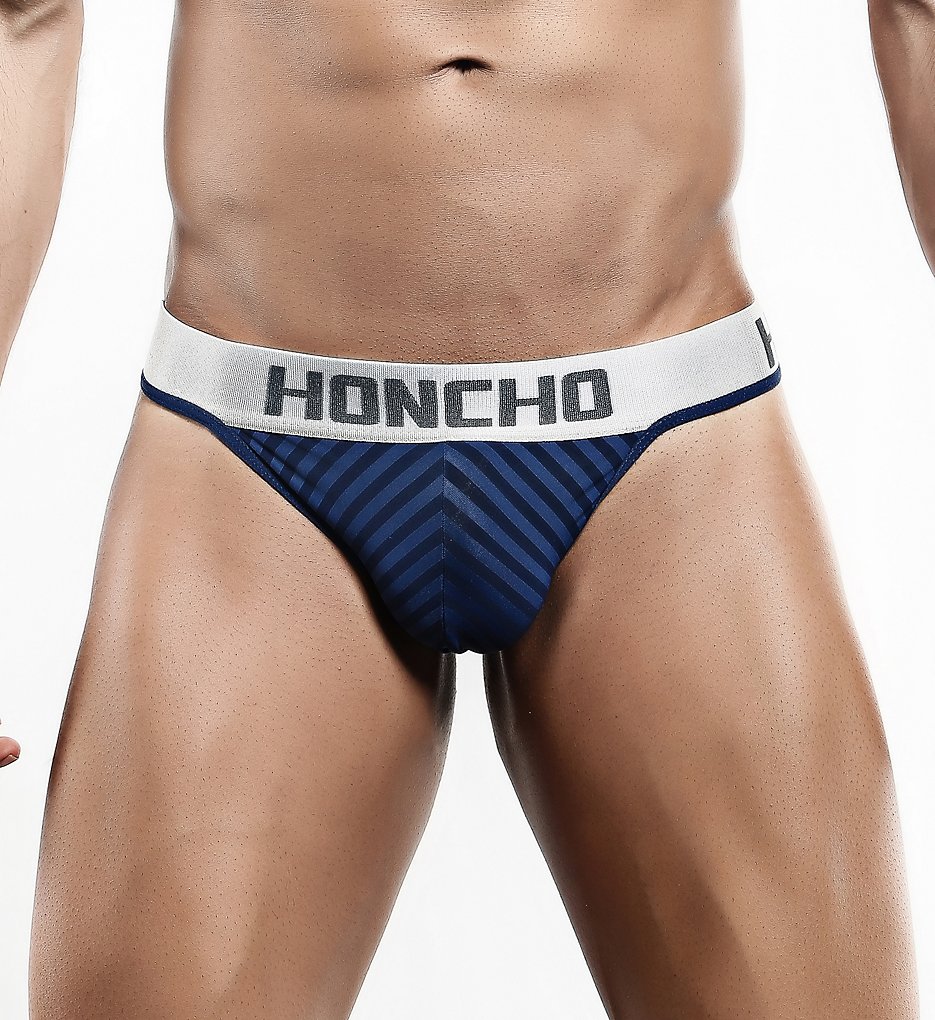 Honcho HOK002 Striped Slip Thong (Navy)