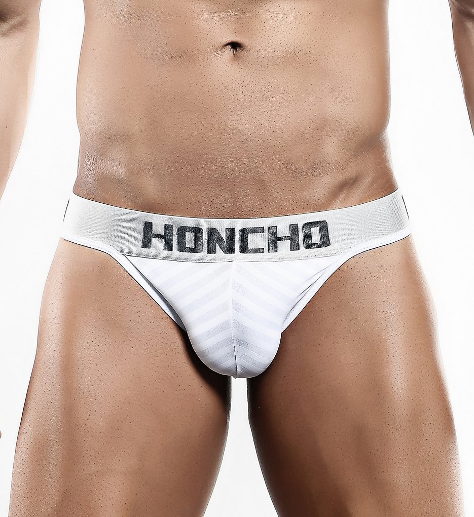 Honcho HOK002 Striped Slip Thong (White)