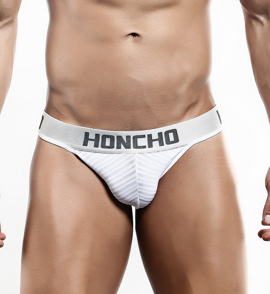 Honcho HOK003 Striped Slip Thong (White)